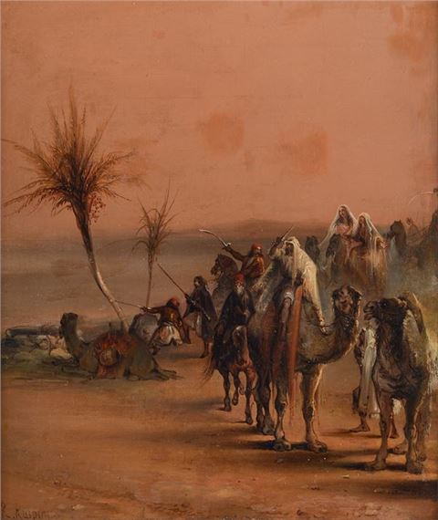 Randolfo Ruspini | Camel caravan | MutualArt