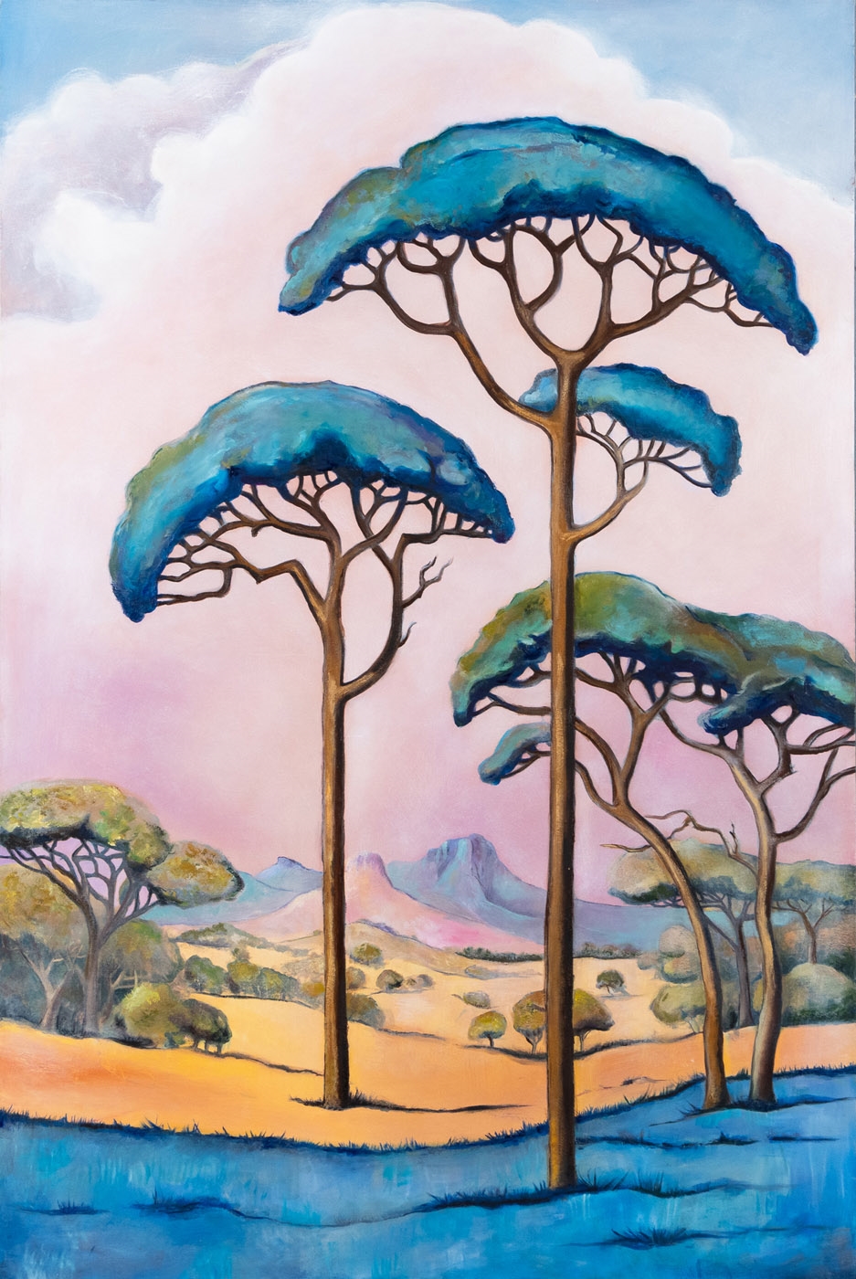 Artwork by C. E. van Huyssteen, baobab trees, Made of oil on canvas