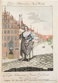 Ausrufende Personen in Nuernberg mit Prospecten der Stadt - Ambrosius Gabler