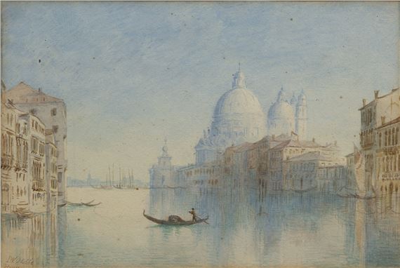 Santa Maria della Salute; S. Maria della Salute on the Mist by J.W. Oddie, dated January 1968
