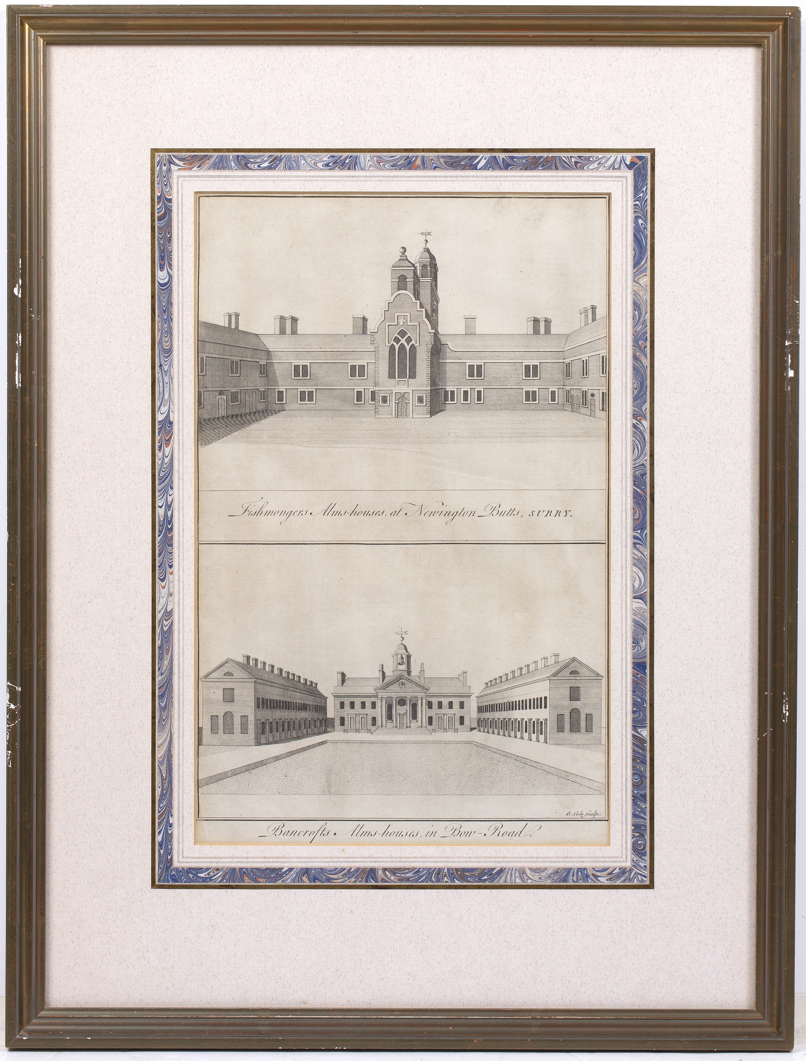 Artwork by Benjamin Cole, Two architectural engravings, Made of engravings