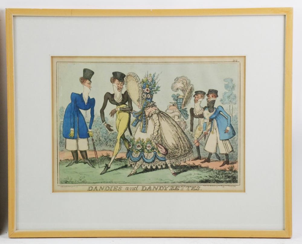 Artwork by George Cruikshank, The Parson's Hobby; Dandies and Dandyzettes, Made of etchings (2)