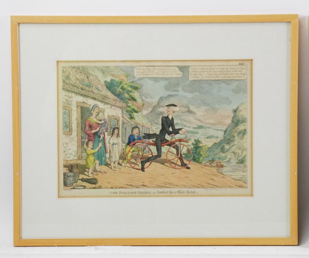 Artwork by George Cruikshank, The Parson's Hobby; Dandies and Dandyzettes, Made of etchings (2)