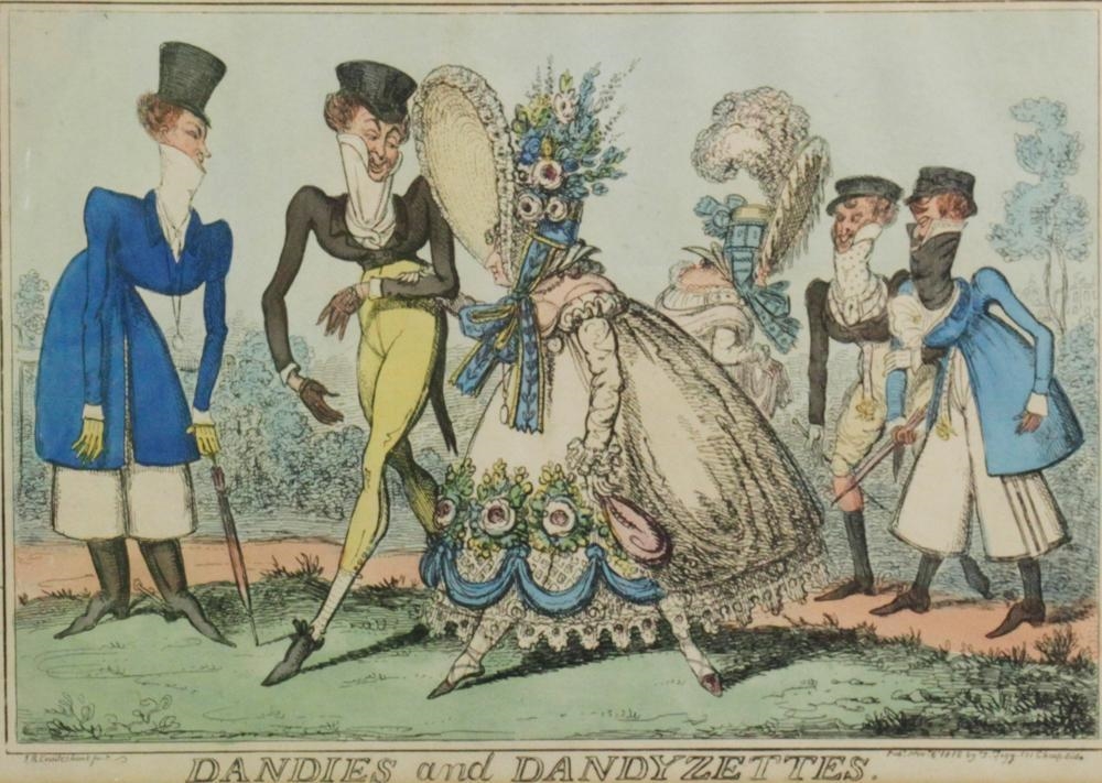 Artwork by George Cruikshank, The Parson's Hobby; Dandies and Dandyzettes, Made of etchings (2)