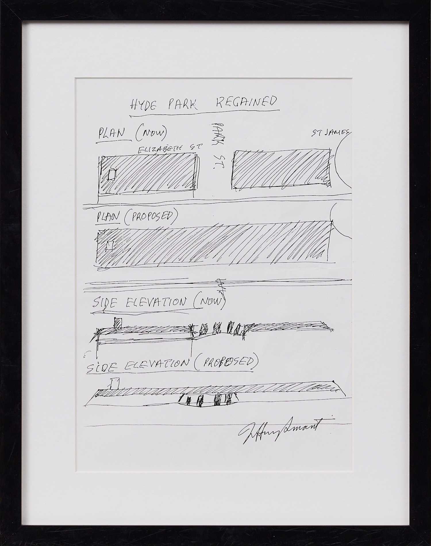 Jeffrey Smart | Sketch Plan for Hyde Park Regained | MutualArt