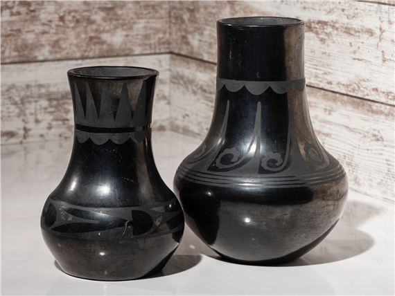 Vases by Maria Montoya Martinez, 1923-1925; 1925-1943