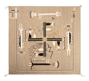 Award Winning Navajo Sandpainting Weaving - Elizabeth Billie