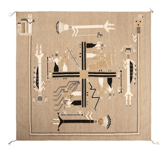 Award Winning Navajo Sandpainting Weaving - Elizabeth Billie