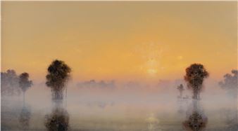 Flooded River at Dawn (Mass MoCa #7) - Stephen Hannock