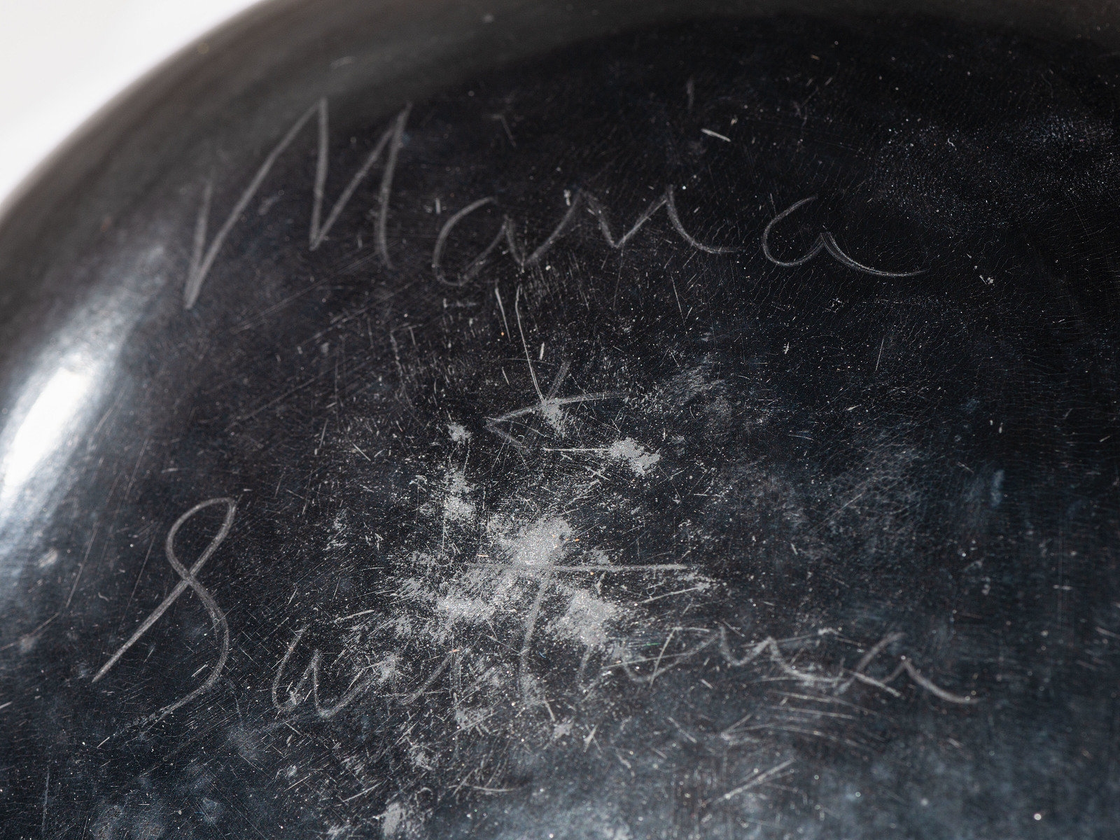 Artwork by Maria Montoya Martinez, Untitled, Made of Blackware Pottery one with light gunmetal finish