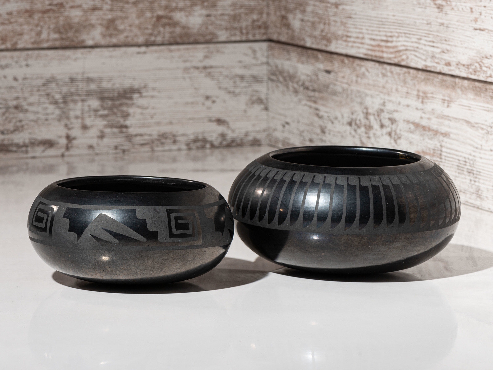 Artwork by Maria Montoya Martinez, Untitled, Made of Blackware Pottery one with light gunmetal finish