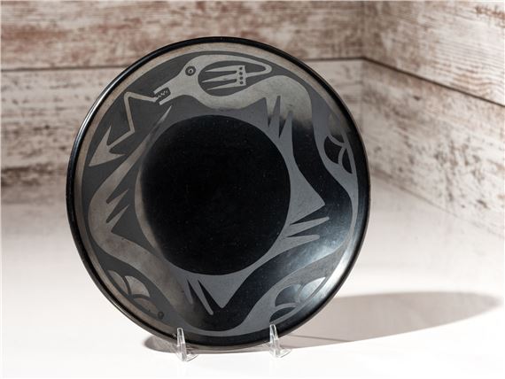 Plate by Maria Montoya Martinez, Santana Roybal Martinez, 1943-1956