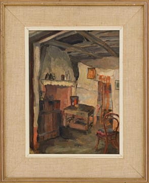 Artwork by Walter Brummer, Interior Scene, Made of oil on board