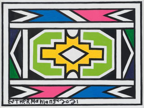 Untitled (Ndebele Design with Green)