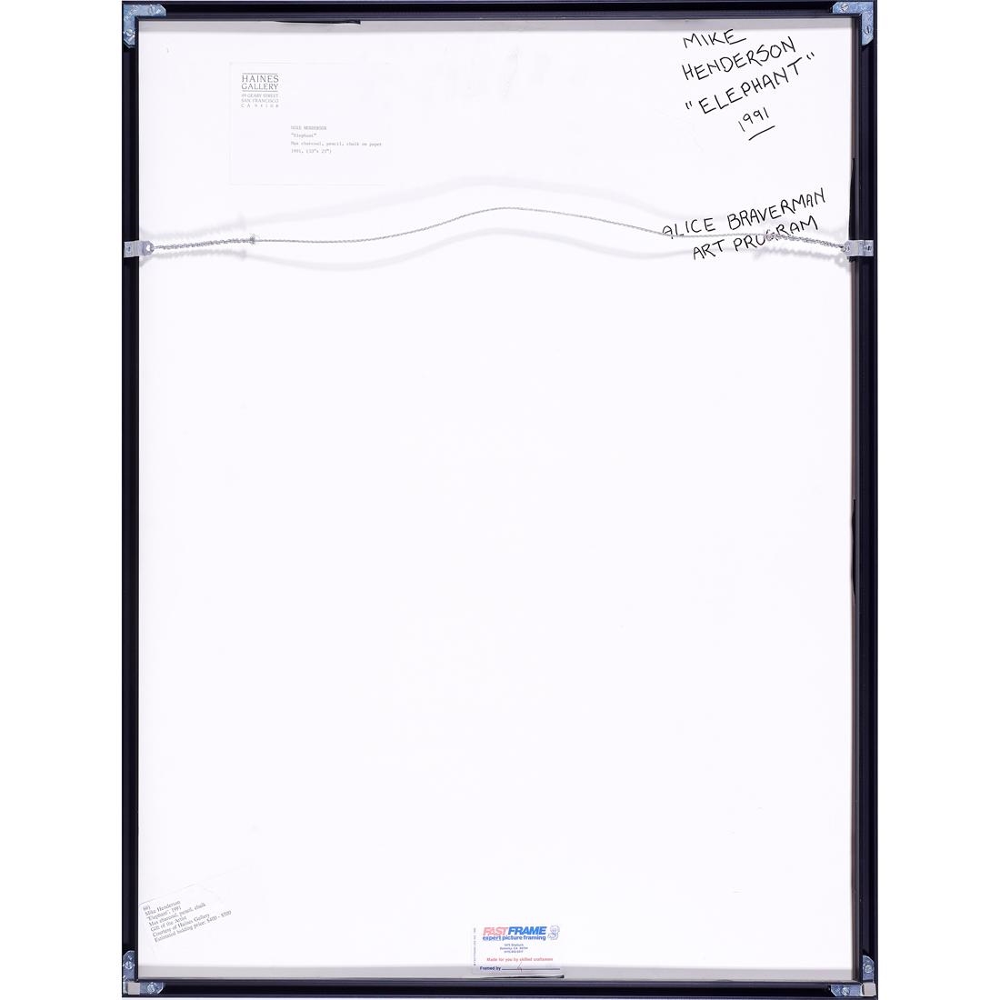 Artwork by Mike Henderson, Elephant, Made of charcoal, pencil, and chalk on paper