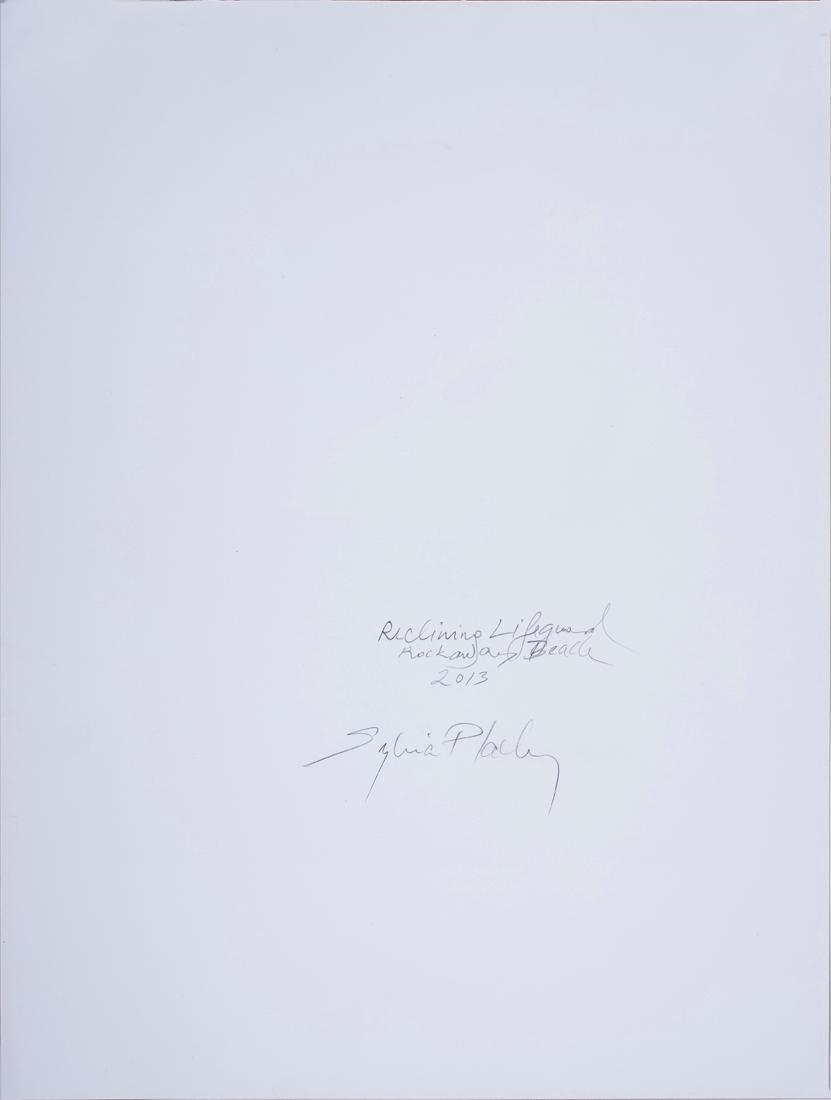 Artwork by Sylvia Plachy, Reclining Lifeguard Rockaway Beach, Made of archival pigment print