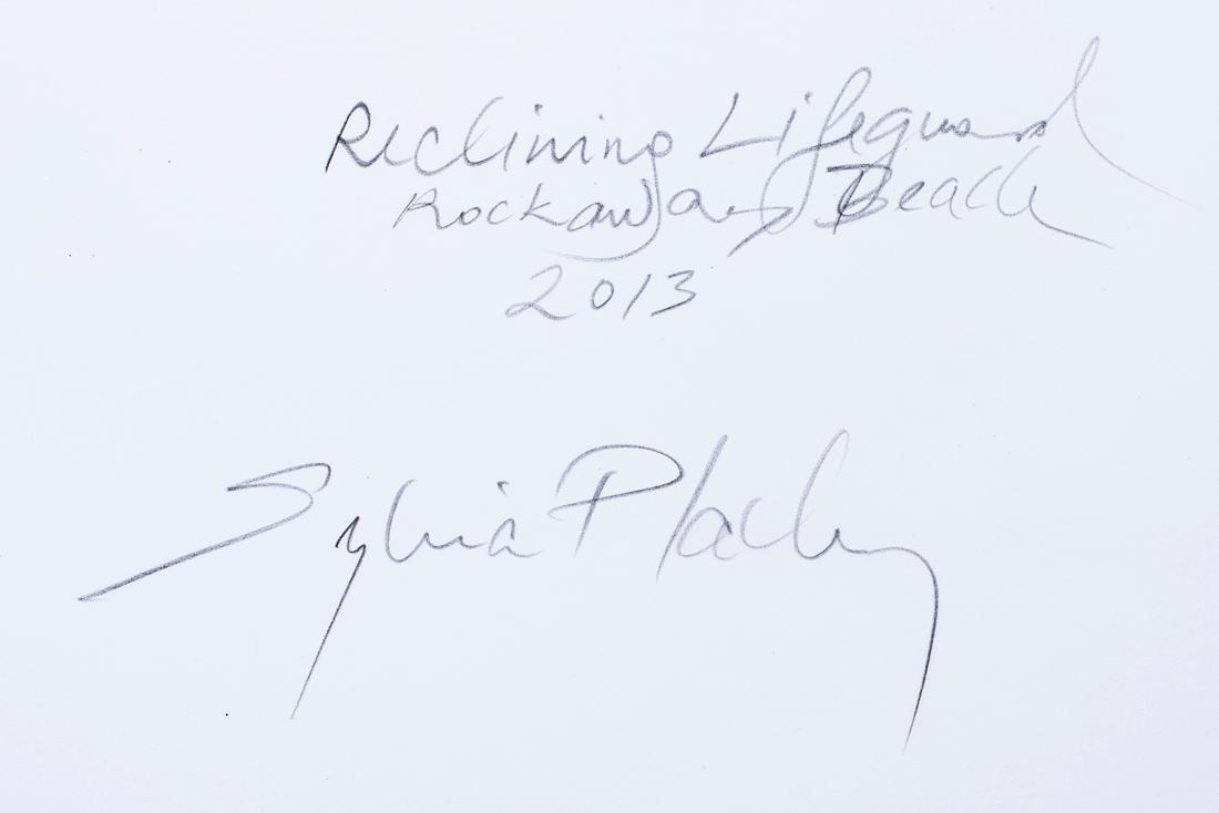 Artwork by Sylvia Plachy, Reclining Lifeguard Rockaway Beach, Made of archival pigment print