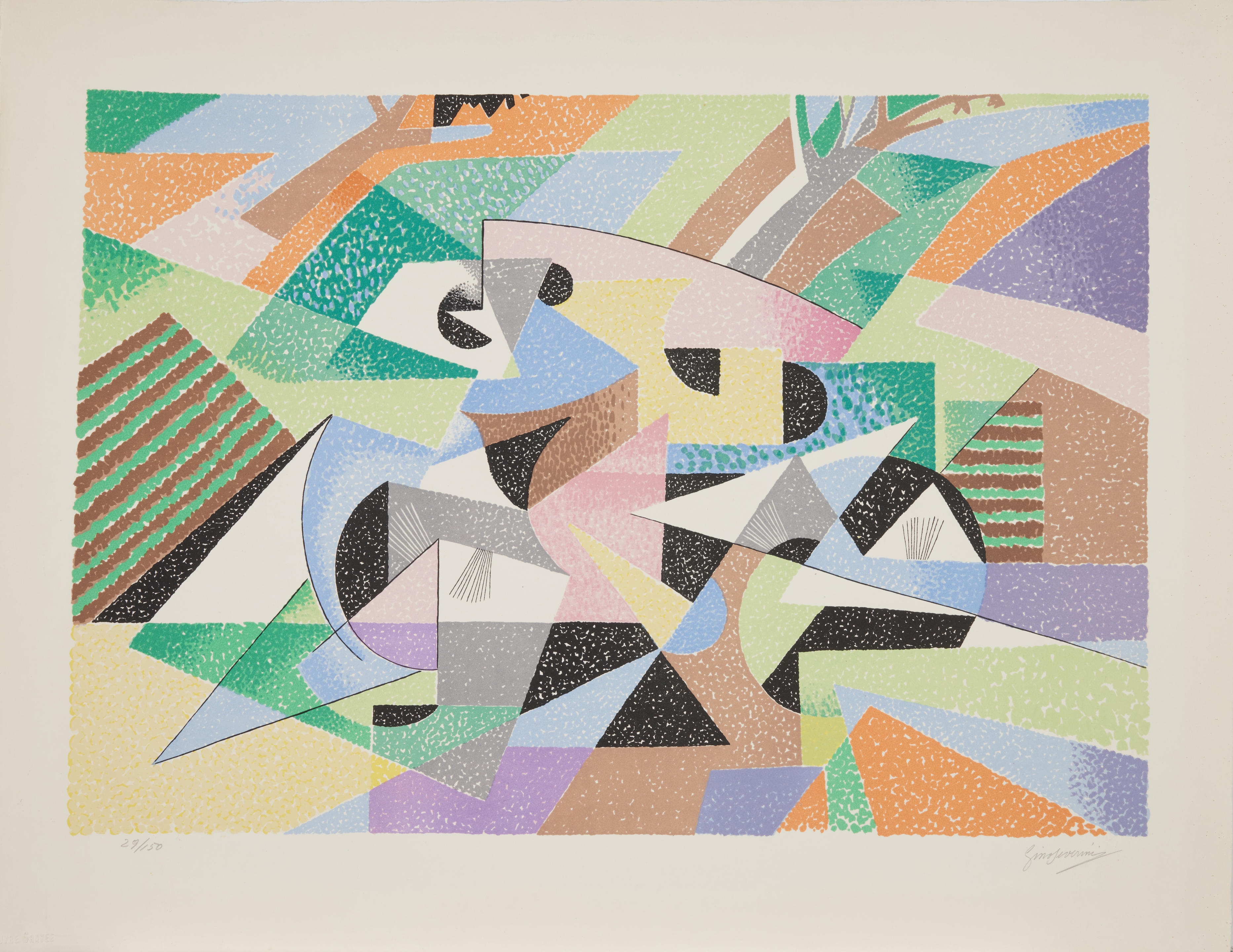 Artwork by Gino Severini, Le Cycliste, Made of color lithograph on bfk rives paper