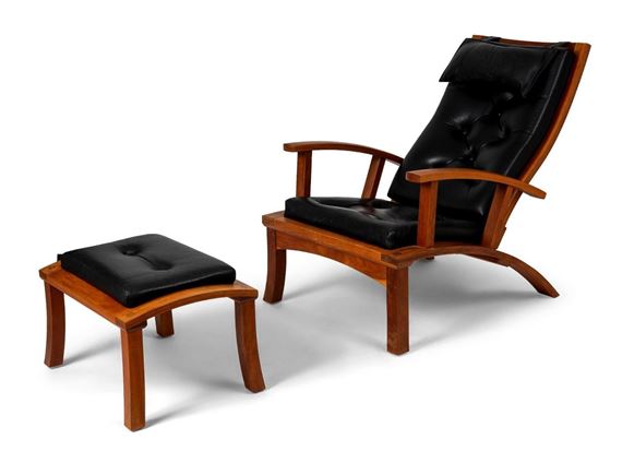 Cherry Lolling Chair and Ottoman by Thomas Moser