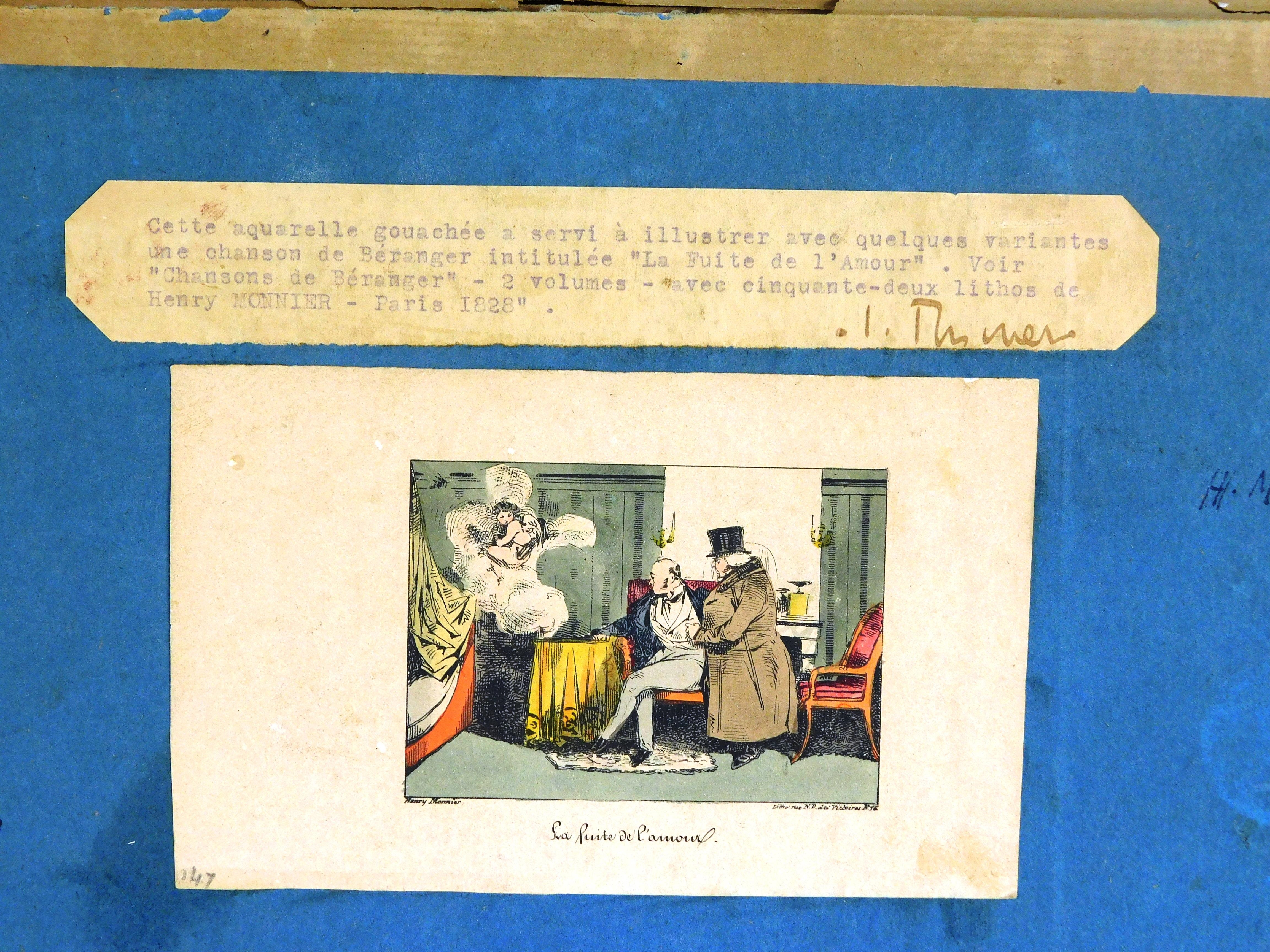 Artwork by Henry Monnier, La Faite de l'Amour, Made of watercolor