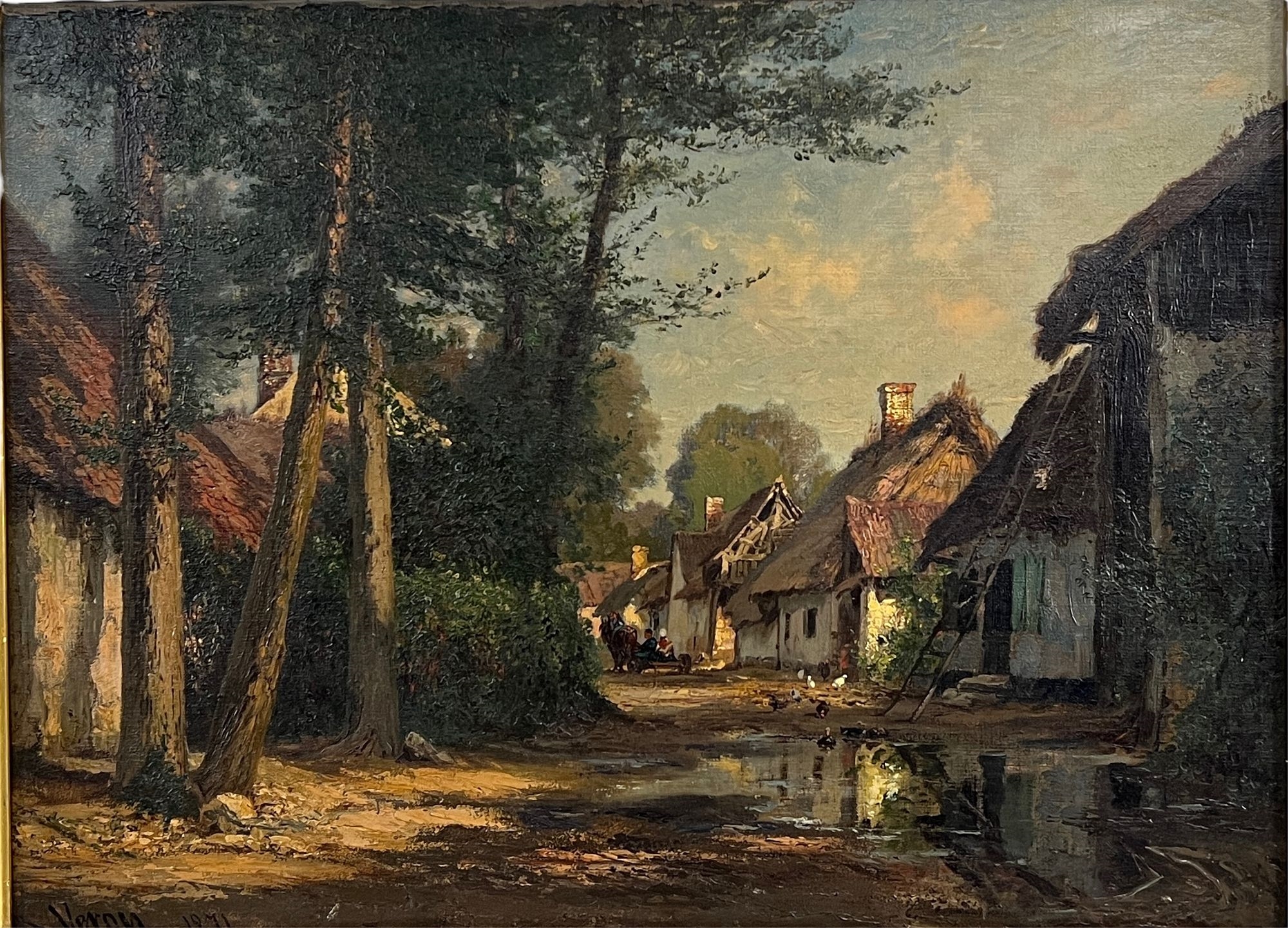 Alexandre René Véron | Small village scene with figures | MutualArt