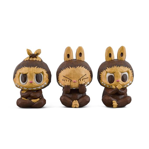 Labubu 3点 三博士labubu系列-勿聽-勿視-勿