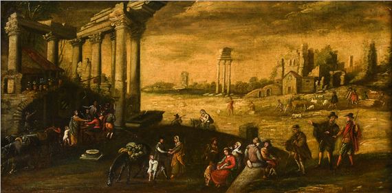 Villagers among Ruins by Canaletto
