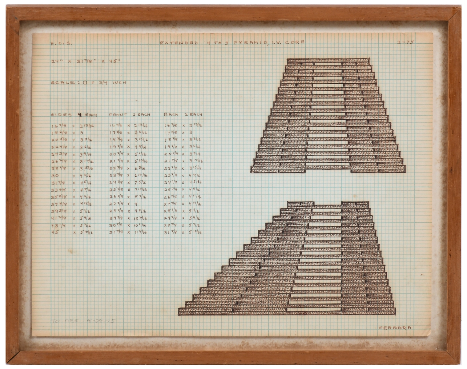 Jackie Ferrara | Study for Sculpture Extended to 4 to 3 Pyramid, I.V ...