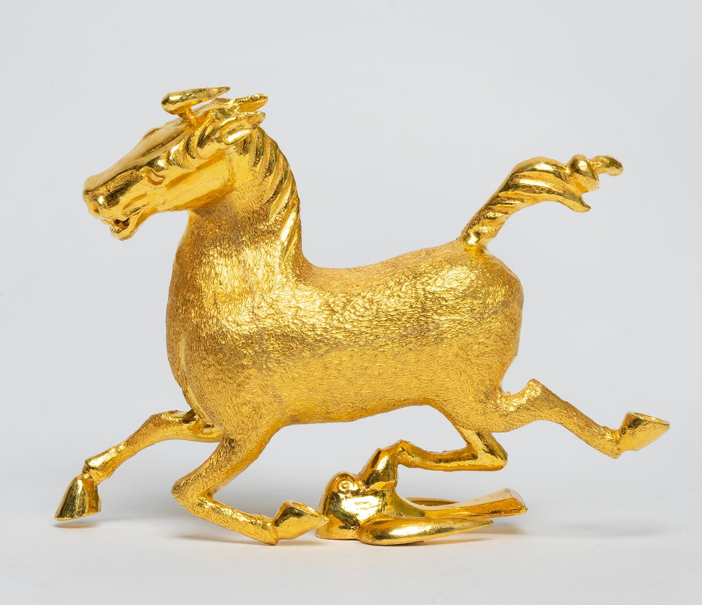 Artwork by Qian Fu, Flying Horse of Gansu, Made of Pure gold. 24k gold