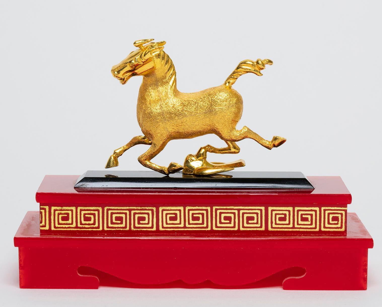 Artwork by Qian Fu, Flying Horse of Gansu, Made of Pure gold. 24k gold