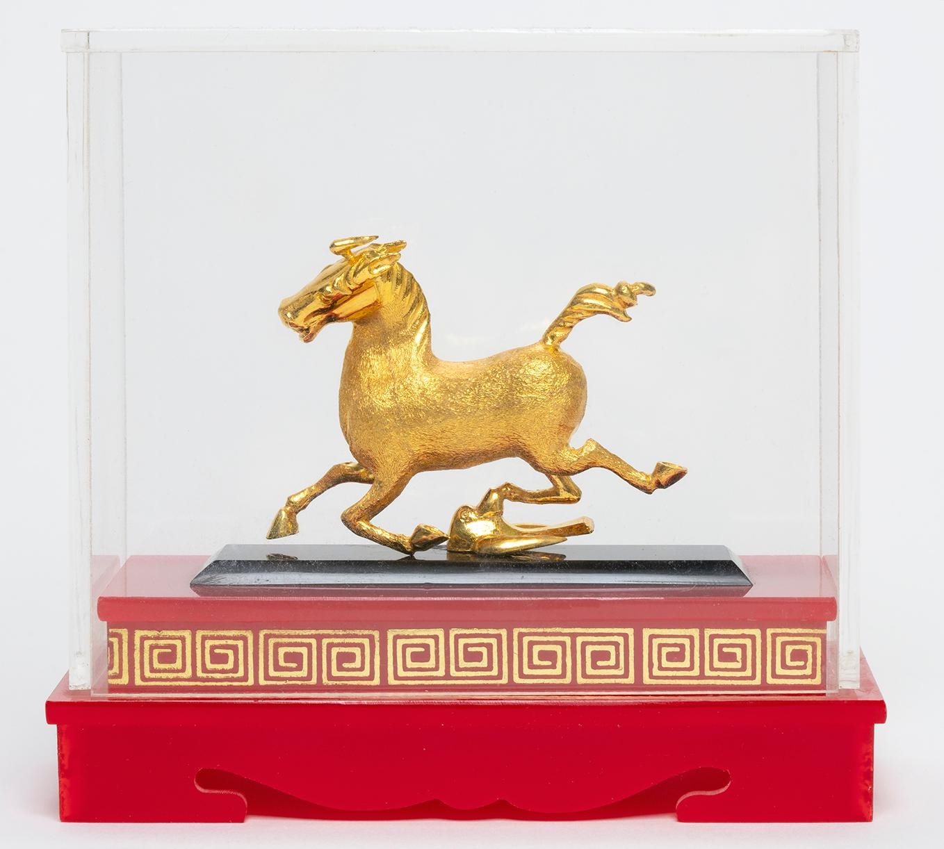 Artwork by Qian Fu, Flying Horse of Gansu, Made of Pure gold. 24k gold