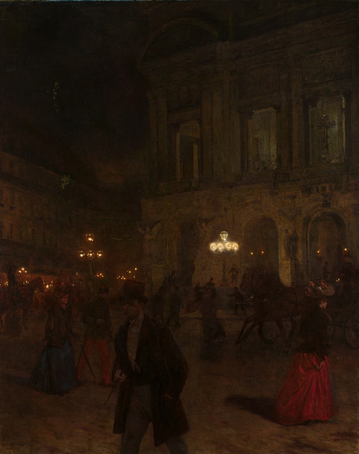 Adoption of the painting "Paris Opera at Night I" by Aleksander Gierymski, 1891