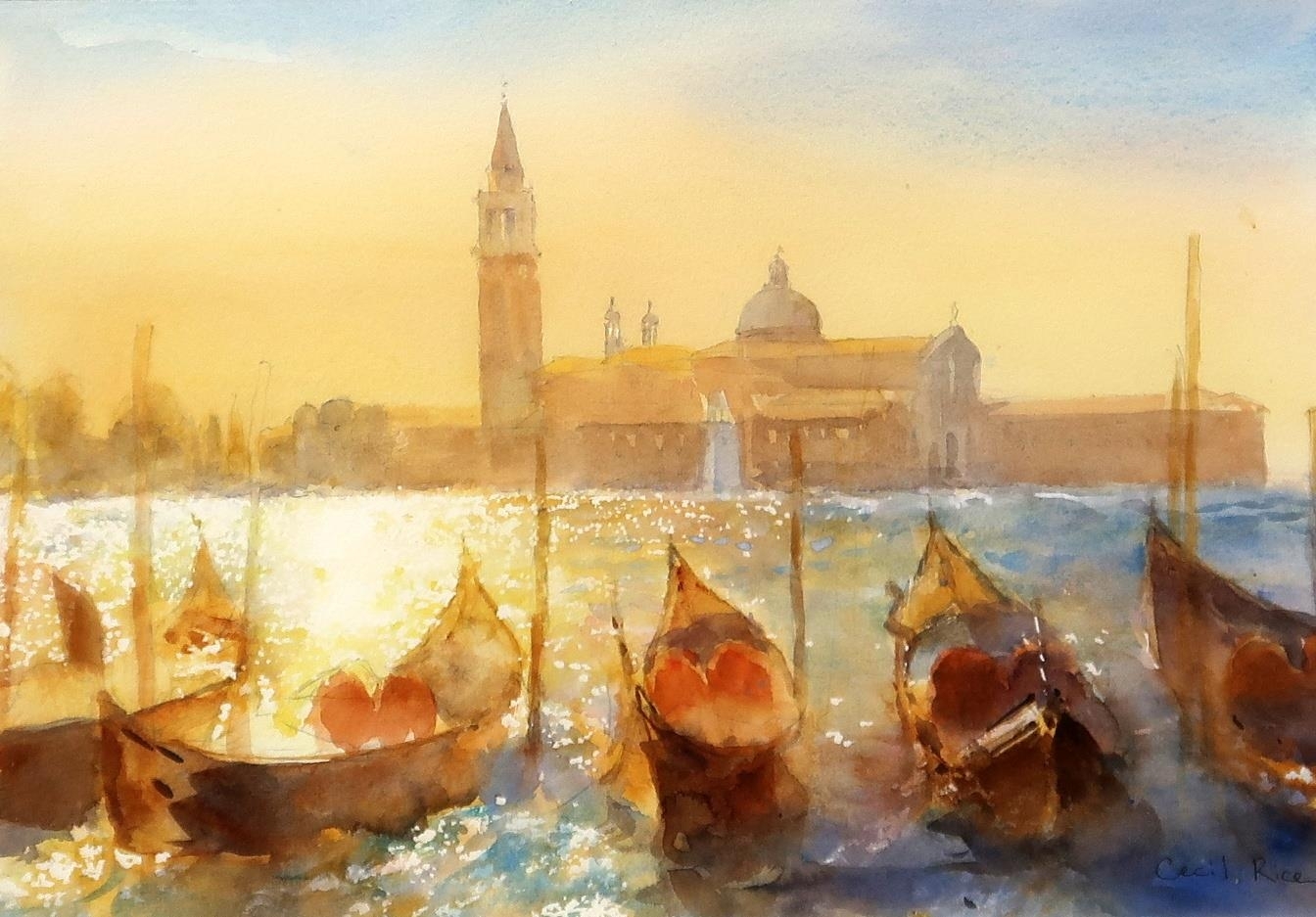 Cecil Rice | Morning gondolas, Venice | MutualArt