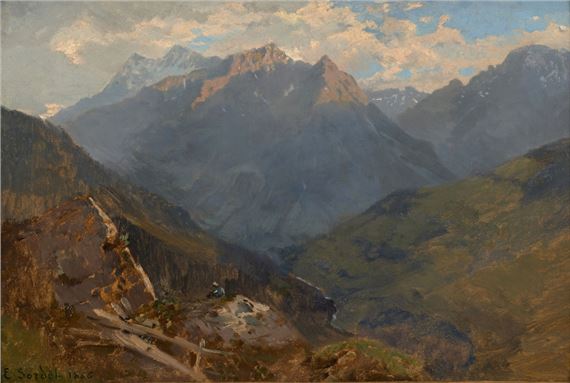 Vue de la corne de Sorebois depuis le Valais by Eugène Etienne Sordet, 1866