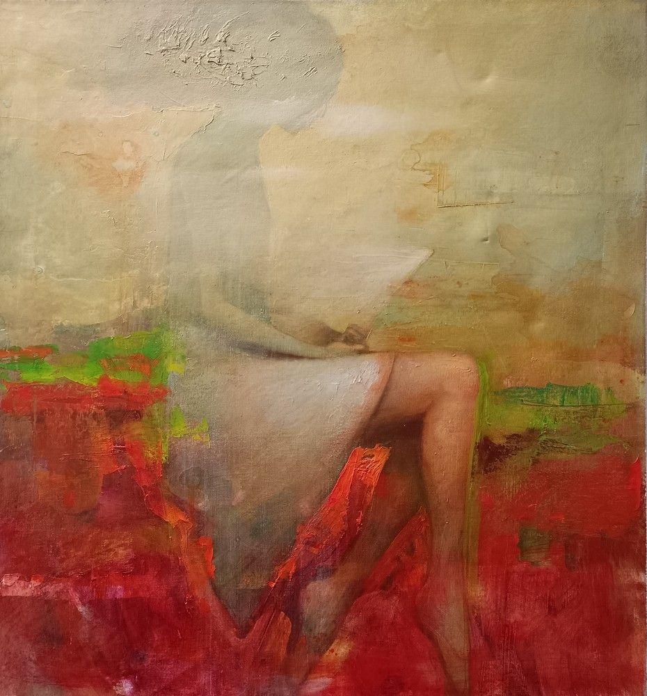 Artwork by Ihor Panchuk, The girl in the fog, Made of oil and acrylic on canvas