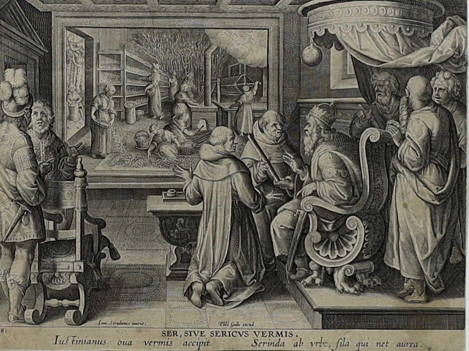 Artwork by Philip Galle, Ser, Siue, Sericus Vermis, Made of Engraving