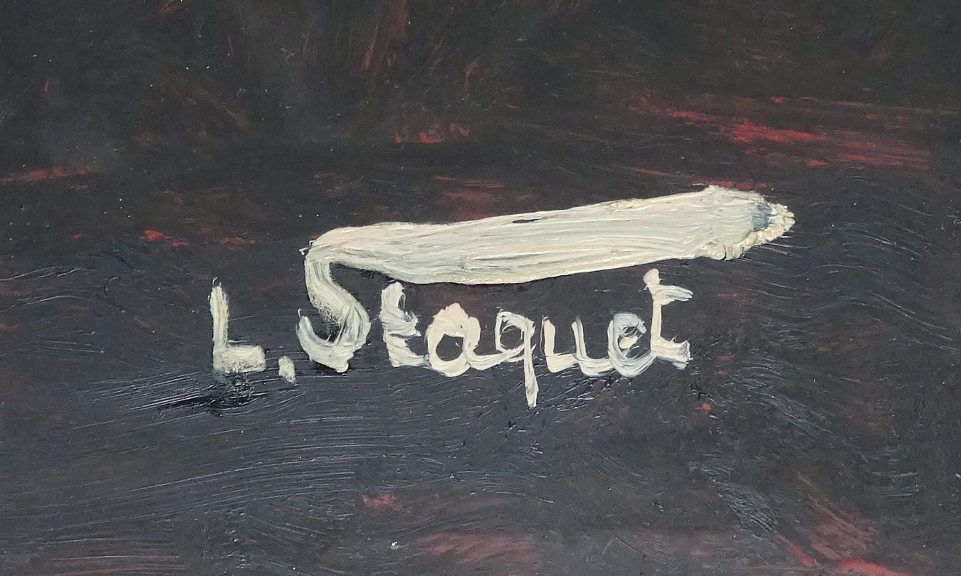 Artwork by Lucien Staquet, Vue de village, Made of oil on panel