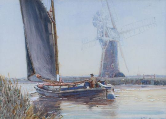 Wherry Passing a Mill by Charles Mayes Wigg