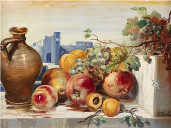 Still life with fruit and a jug - Ludwig Sturm