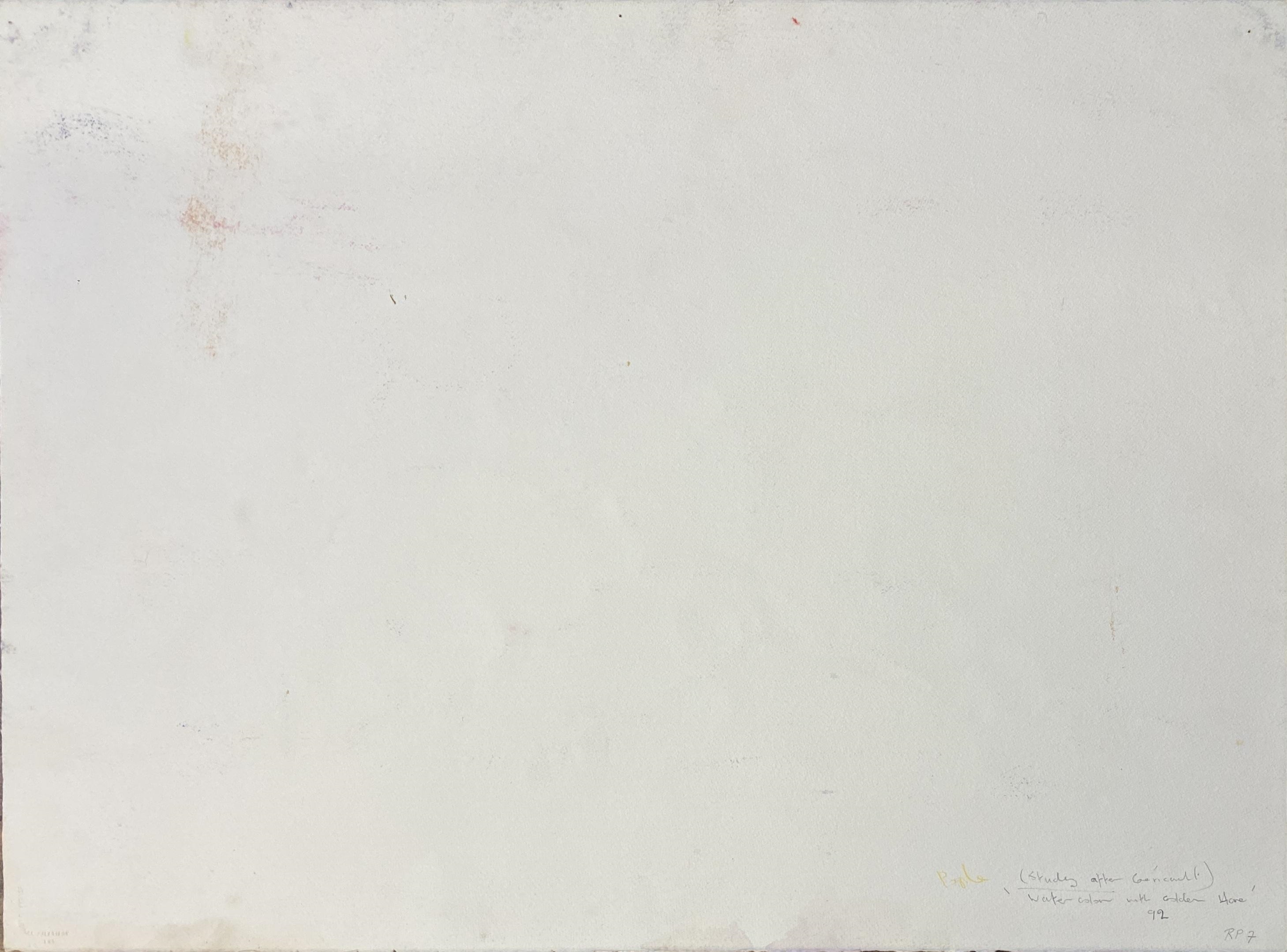 Rodney Pople | Study after Gericault, Watercolour with Golden Hare ...