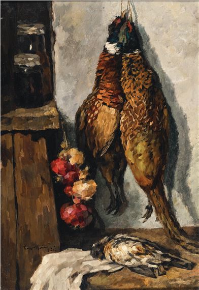 Stillleben mit Fasanen by Leopold Hauer, 1921