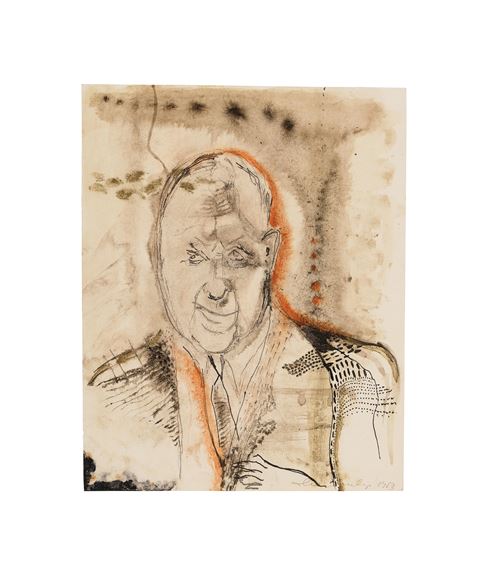 Herr mit Krawatte by Oswald Oberhuber, 1953