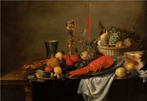 Still life with a lobster, fruit and glasses, 1644 by Pieter van Overschee, 1967