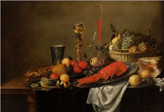 Still life with a lobster, fruit and glasses, 1644 - Pieter van Overschee