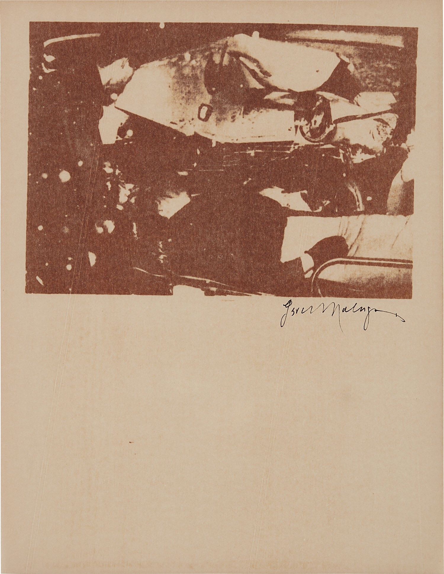 Artwork by Gerard Malanga, Thermofax, Made of hand-pulled Thermofax prints, on thin wove paper (original 1968 paper), with full margins.