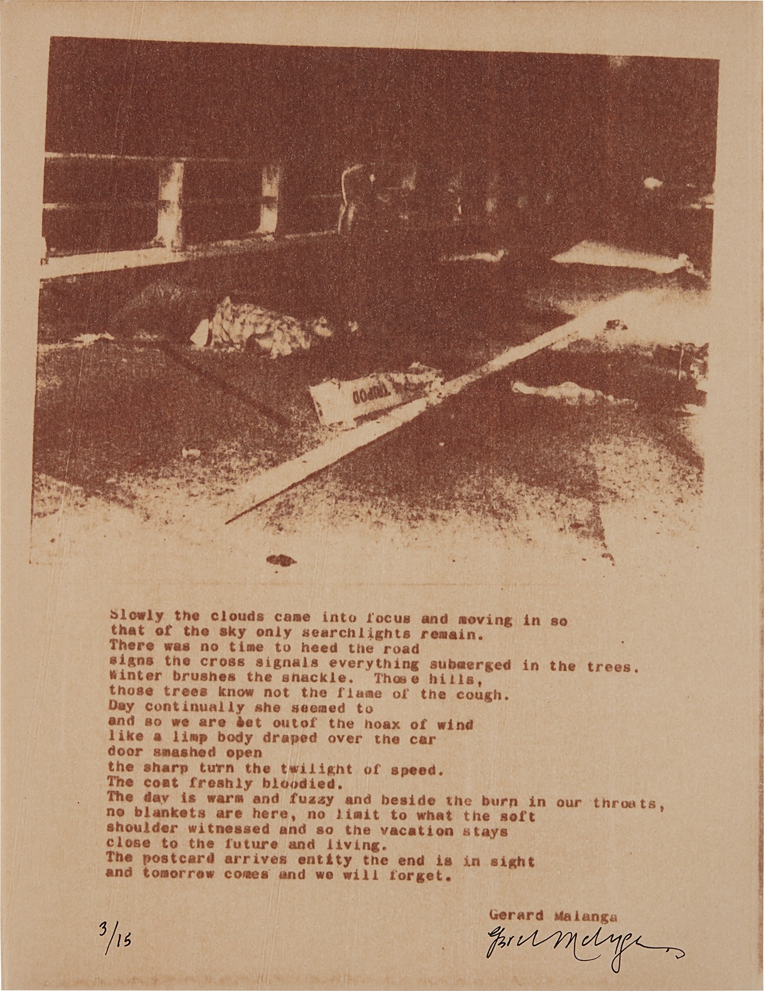 Artwork by Gerard Malanga, Thermofax, Made of hand-pulled Thermofax prints, on thin wove paper (original 1968 paper), with full margins.