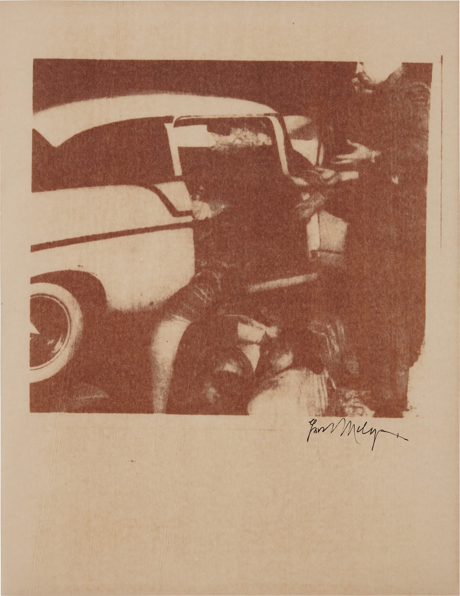 Artwork by Gerard Malanga, Thermofax, Made of hand-pulled Thermofax prints, on thin wove paper (original 1968 paper), with full margins.