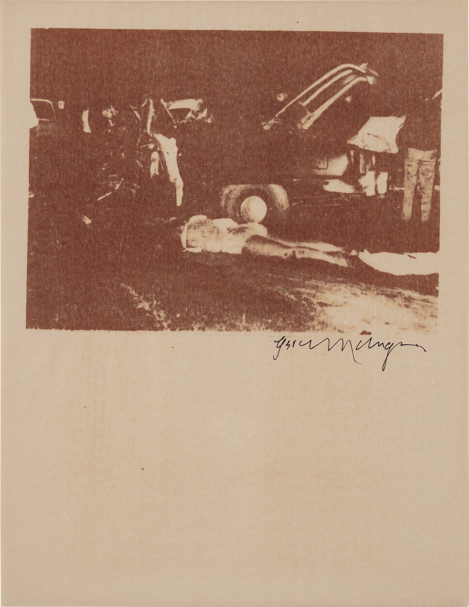 Artwork by Gerard Malanga, Thermofax, Made of hand-pulled Thermofax prints, on thin wove paper (original 1968 paper), with full margins.