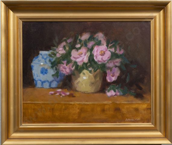Still Life with Pink Camellias by Catherine Robb