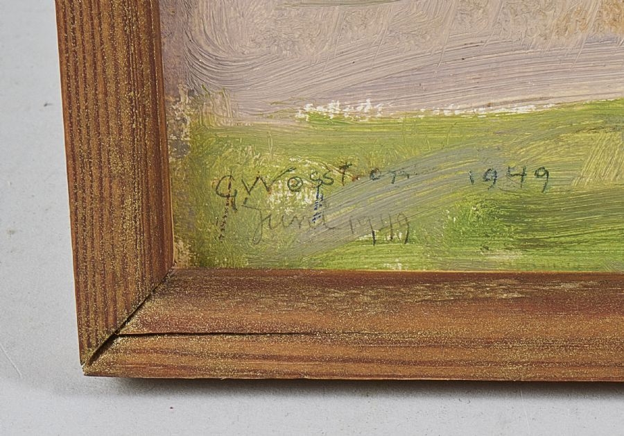 Artwork by Gösta Wesström, Utsikt över Ljungan, Made of oil on panel